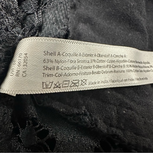 FREE PEOPLE‎ ONE Adella Black Lace Bralette Medium Boho Top Sexy Lightweight - Picture 9 of 15